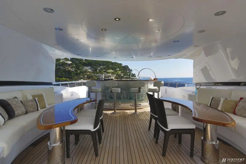 Bespoke upholstery aboard Apostrophe by Hendriks – Dekker